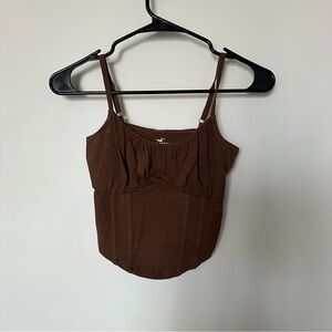 Hollister Brown Bustier Camisole with Spaghetti Straps